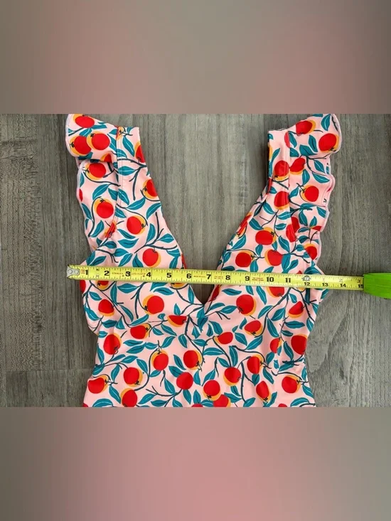 Summersalt x Diane Von Furstenberg Pink Nectarine Ruffle Backflip Swimsuit sz 6 - Picture 4 of 7